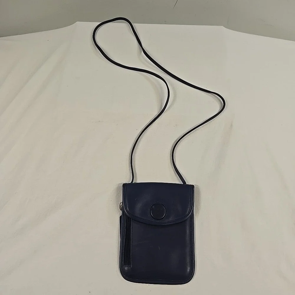 Vintage Coach USA Olympics 100th Anniversary Navy Blue Leather Crossbody Pouch - Picture 8 of 11